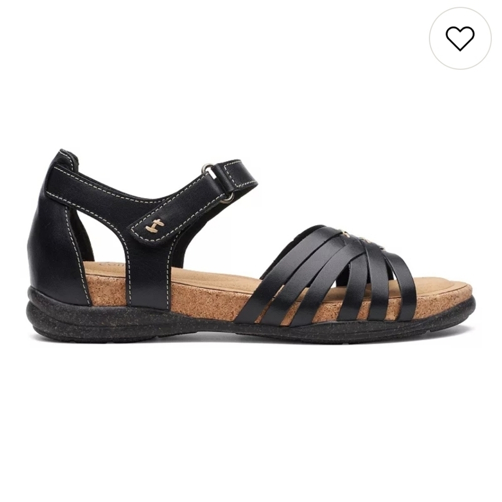 Clarks® Roseville Cove Women's Leather SandalsShoes Size 10 Black Cushioned